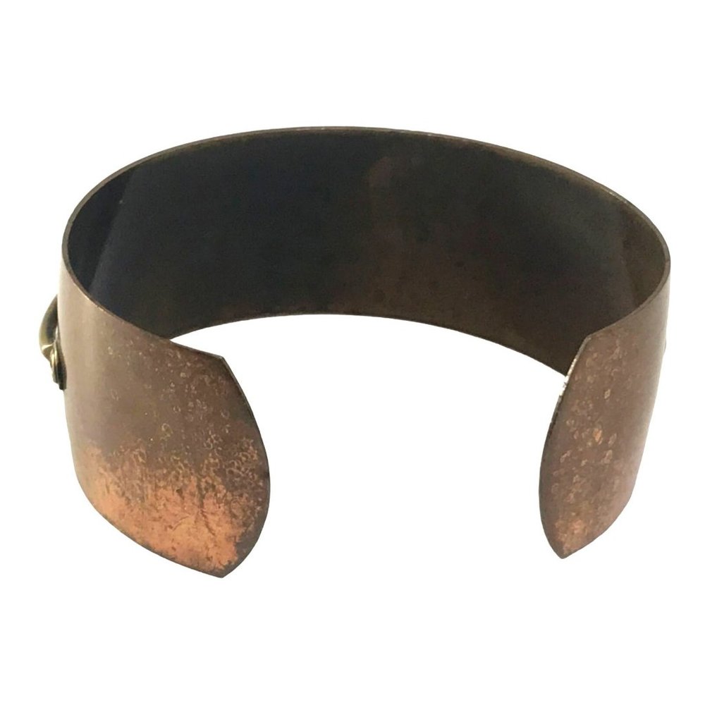 Vintage Modernist Copper Cuff Bracelet with Looped Wire Design MCM - Picture 4 of 6